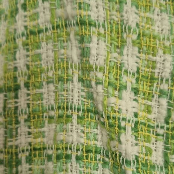 Zara Green and White Tweed Buttoned Blouse - Picture 8 of 16